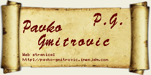 Pavko Gmitrović vizit kartica